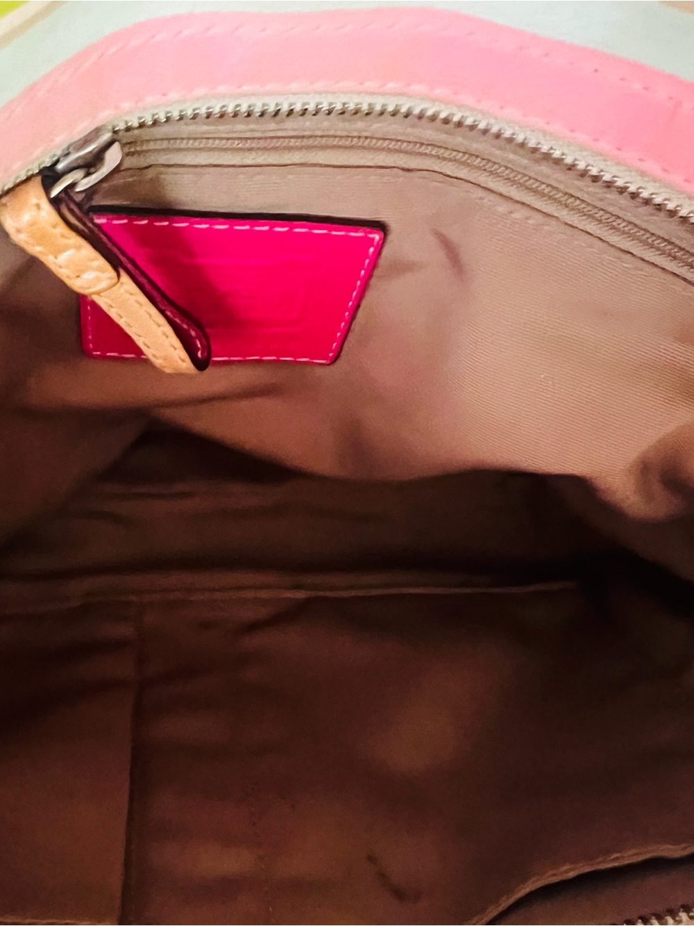 Vintage Coach Soho Twill Stripe with tan leather accents - Picture 6 of 8